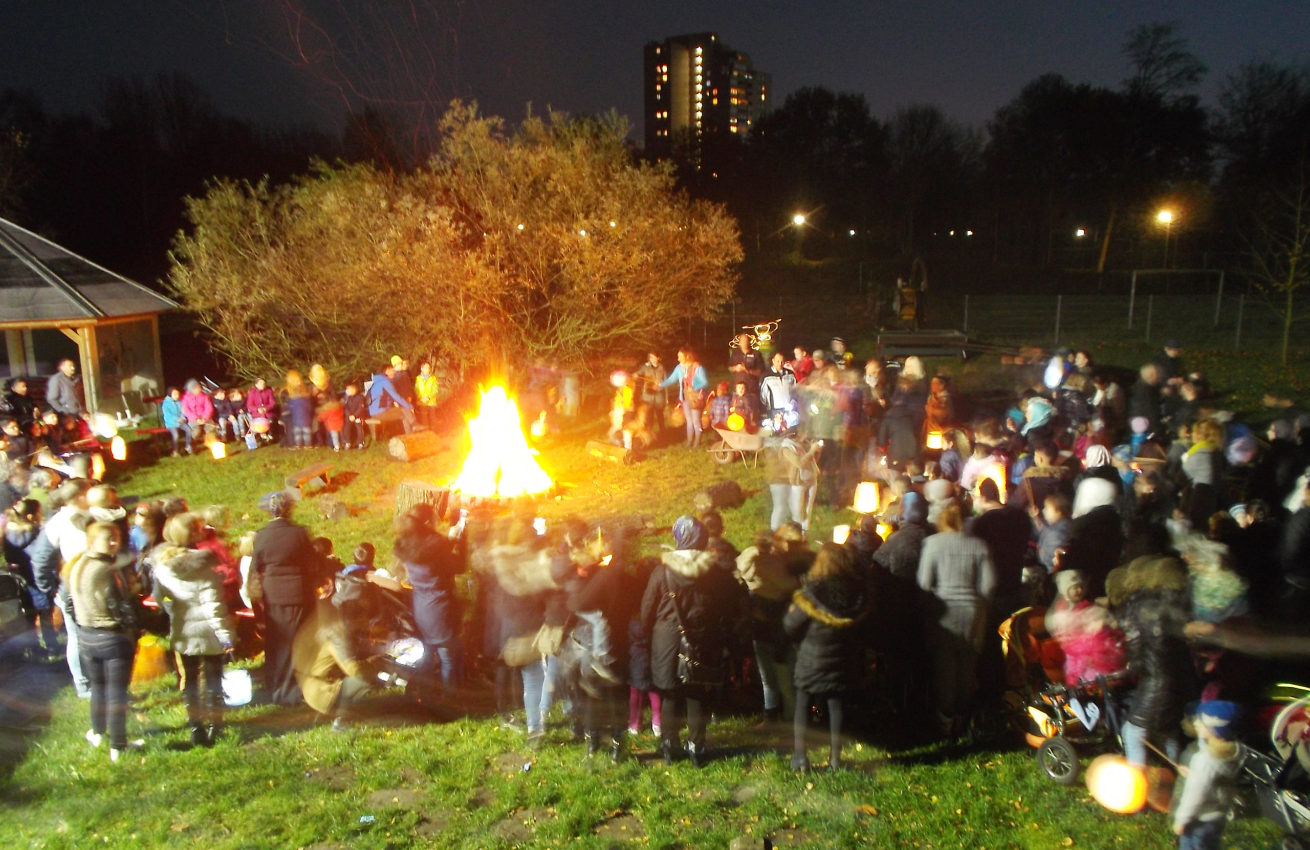Lagerfeuer nach dem Laternelaufen